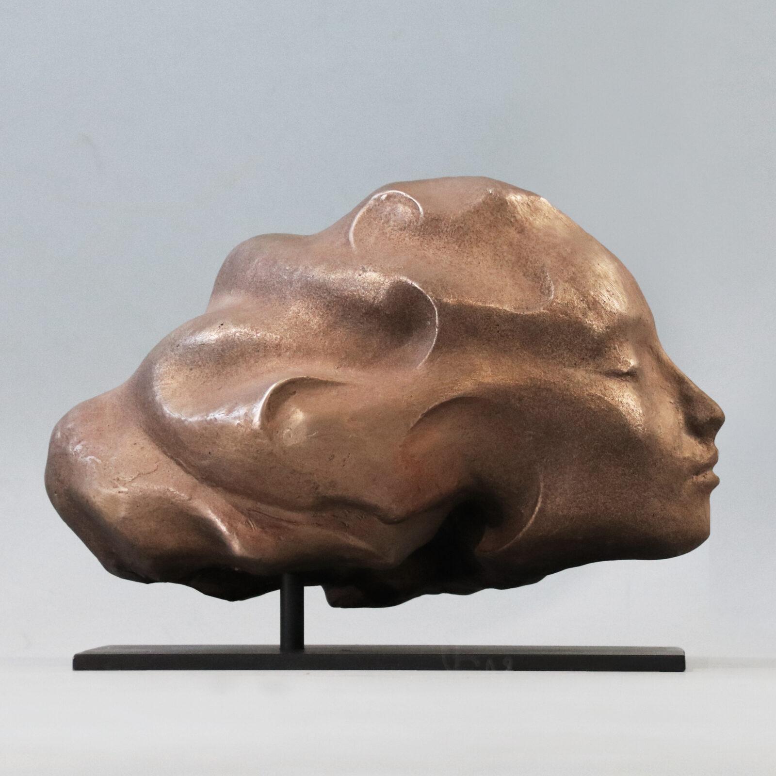 Perfect Cloud. A reminder of our dreams. Bronze sculpture. Series: Woman being, n.11