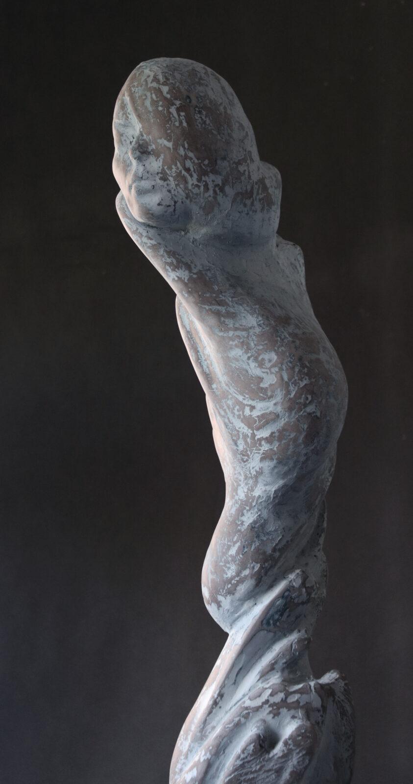 Marble powder and resin abstract sculpture by Aleksandra Piasecka