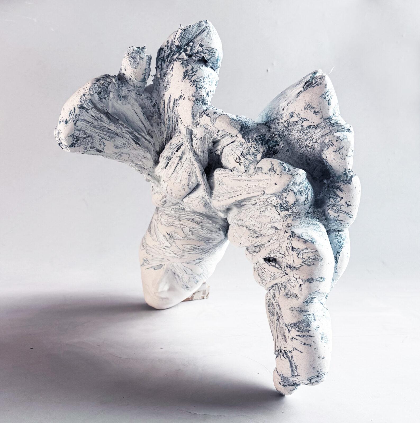 A woman with fantastic antlers – a trophy. Abstract sculpture. Series Woman being 18. by Aleksandra Piasecka